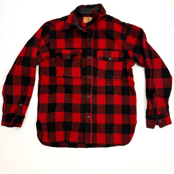 Vintage Profile Buffalo Plaid Flannel Shirt/Jacket Wool Carter & Churchill - Picture 5 of 7